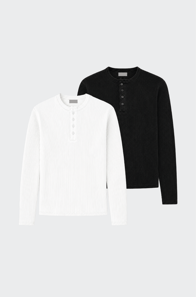 RX RIBBED HENLEY DUO