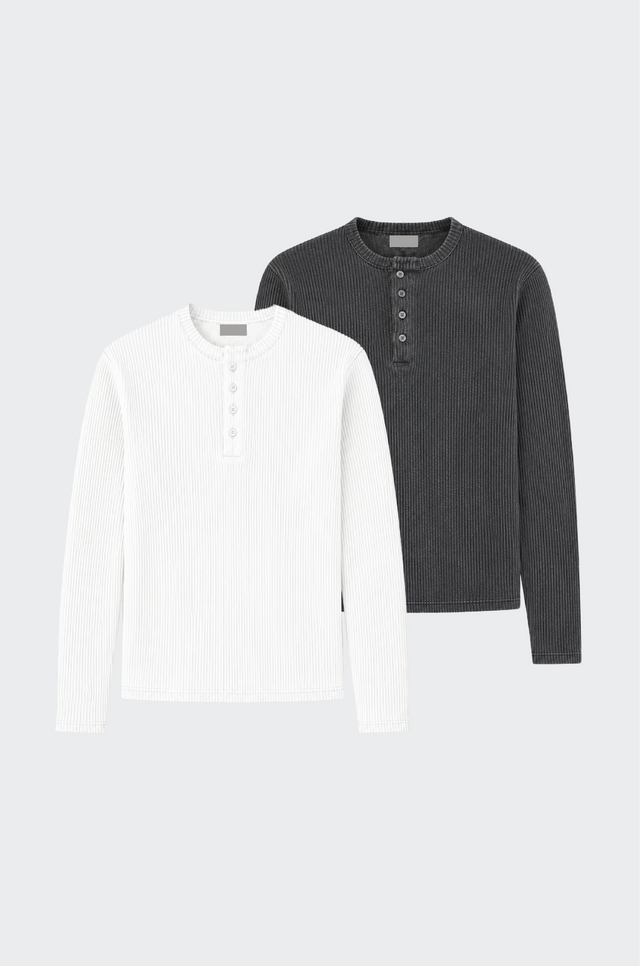 RX RIBBED HENLEY DUO