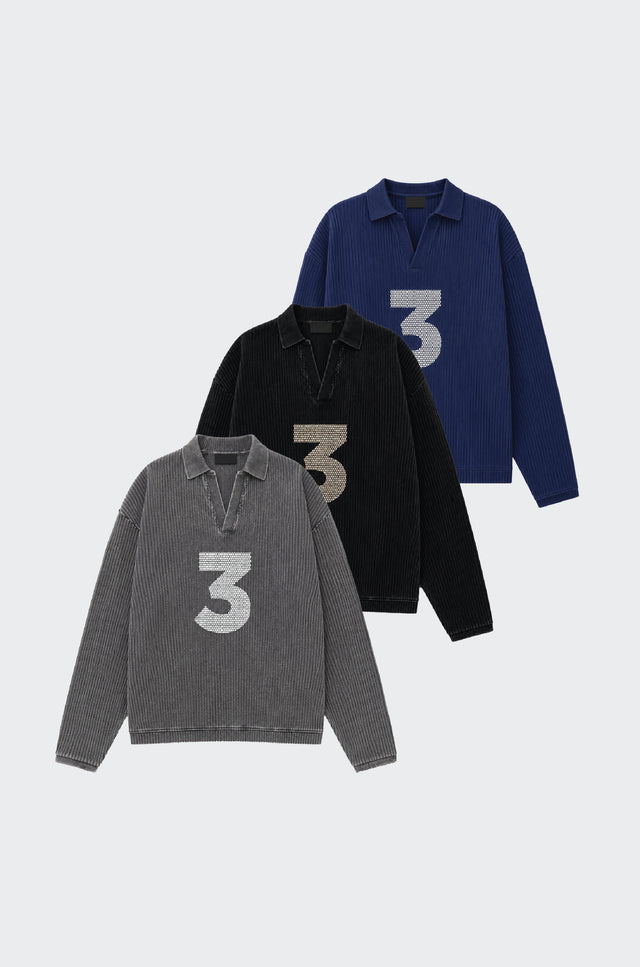 RX RIBBED POLO - COMBO OF 3