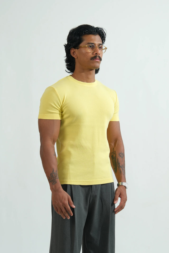RX SLIM RIB T-SHIRT - YELLOW