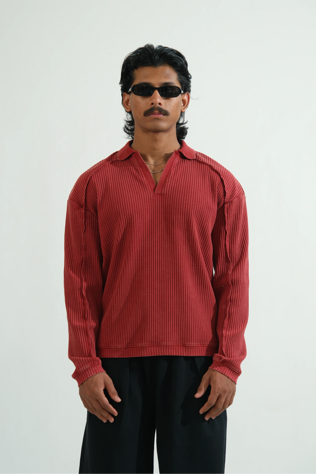 RX RIBBED POLO V2 - BRICK RED