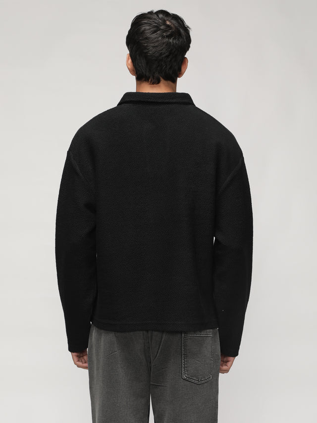 RX SOL KNIT POLO -BLACK