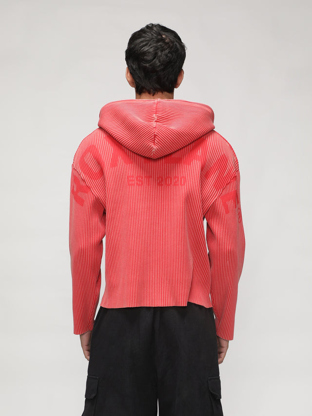 RX ESSENCE RIBBED ZIPPER HOODIE - ACID PEACH