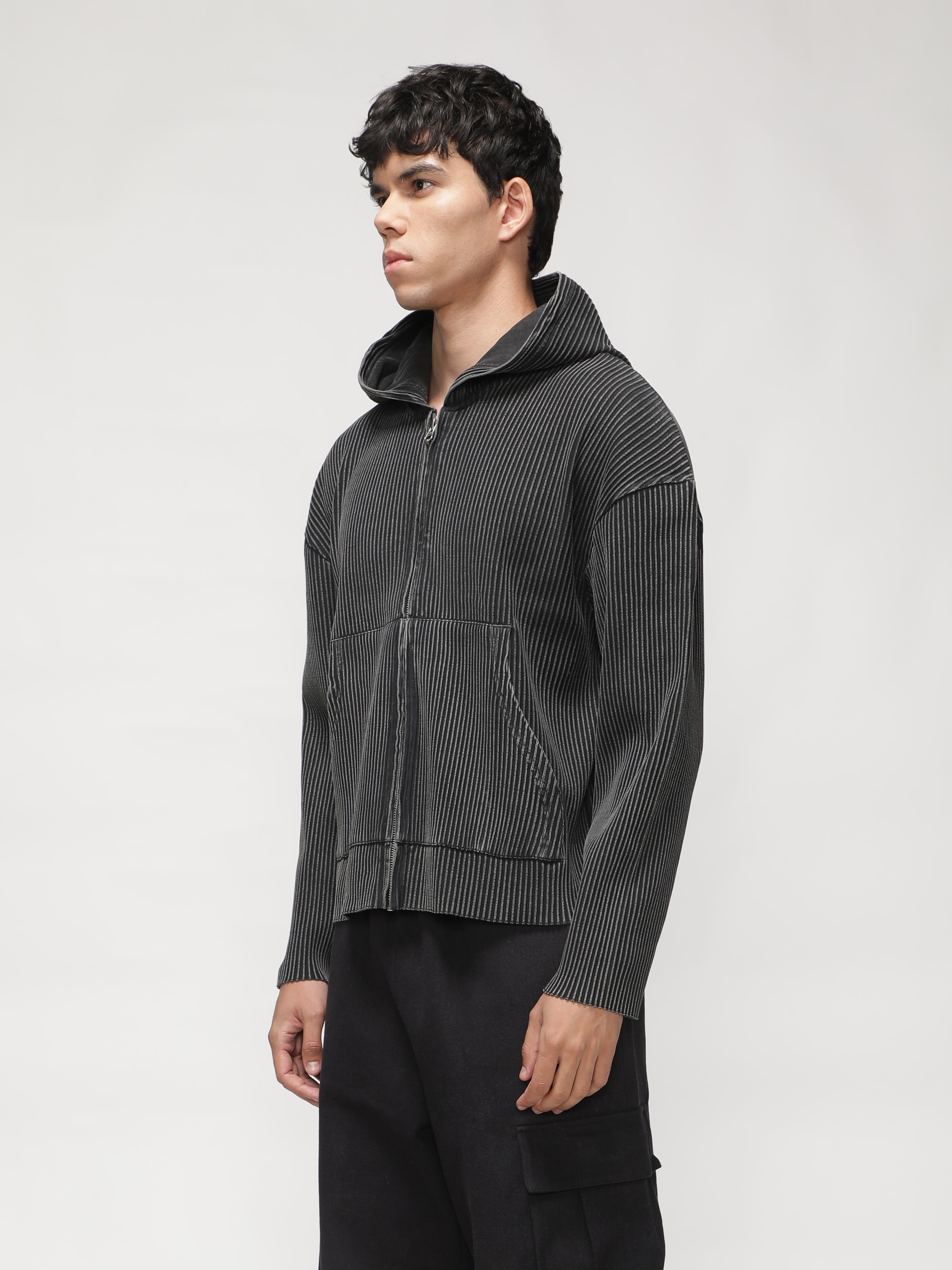 RX ESSENCE RIBBED ZIPPER HOODIE - GREY – ROXYLANE