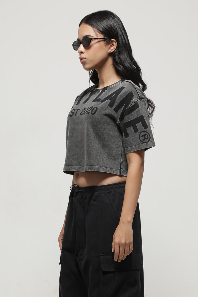 RX COAL BLACK CROP TOP