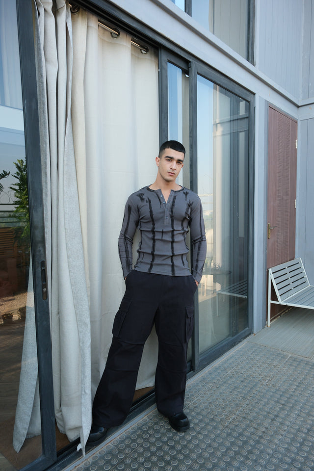 RX RIBBED HENLEY - DRIFT