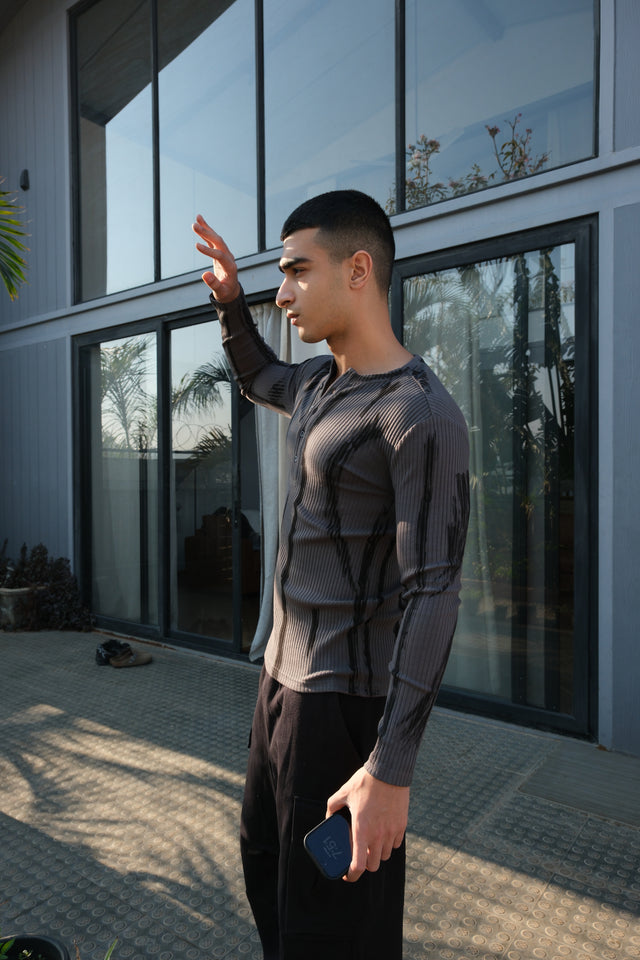 RX RIBBED HENLEY - DRIFT