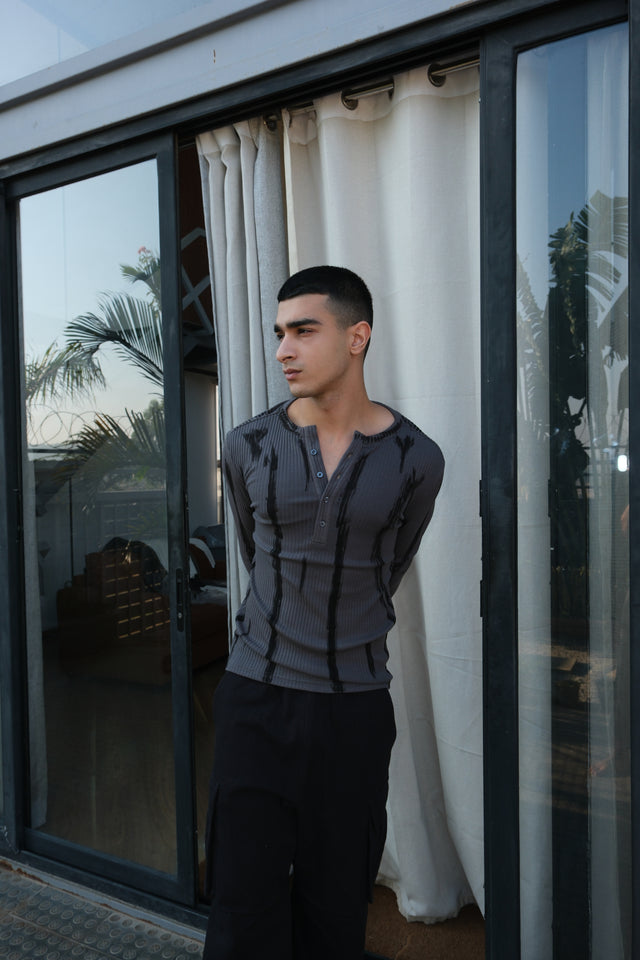 RX RIBBED HENLEY - DRIFT
