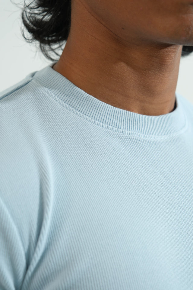 RX SLIM RIB T-SHIRT - ICE BLUE