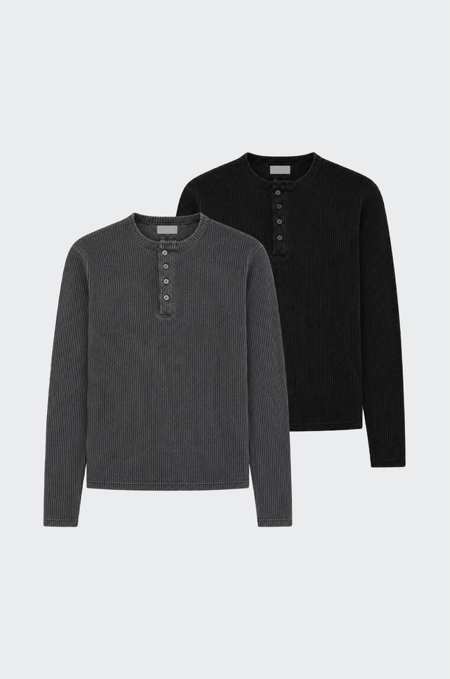 RX RIBBED HENLEY DUO 1