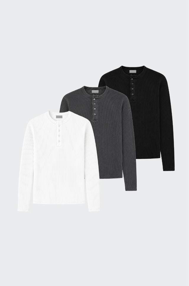 RX RIBBED HENLEY COMBO