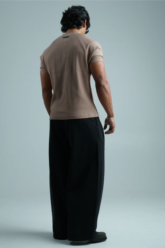 RX RIB ZIPPER POLO - TAUPE