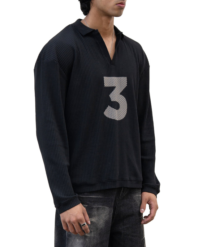 RX RIBBED POLO-BLACK