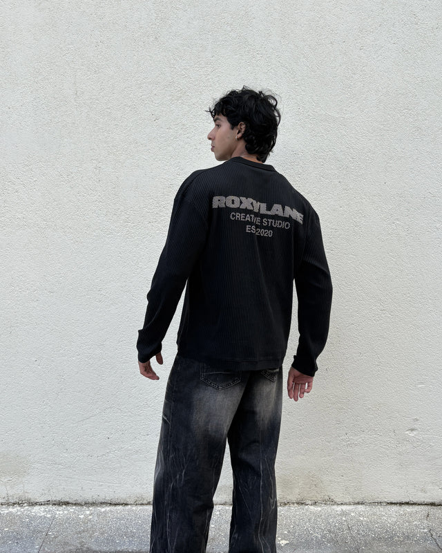 RX RIBBED POLO-BLACK