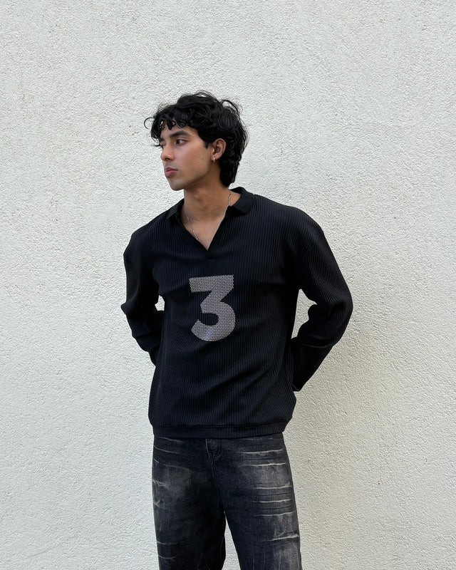 RX RIBBED POLO-BLACK
