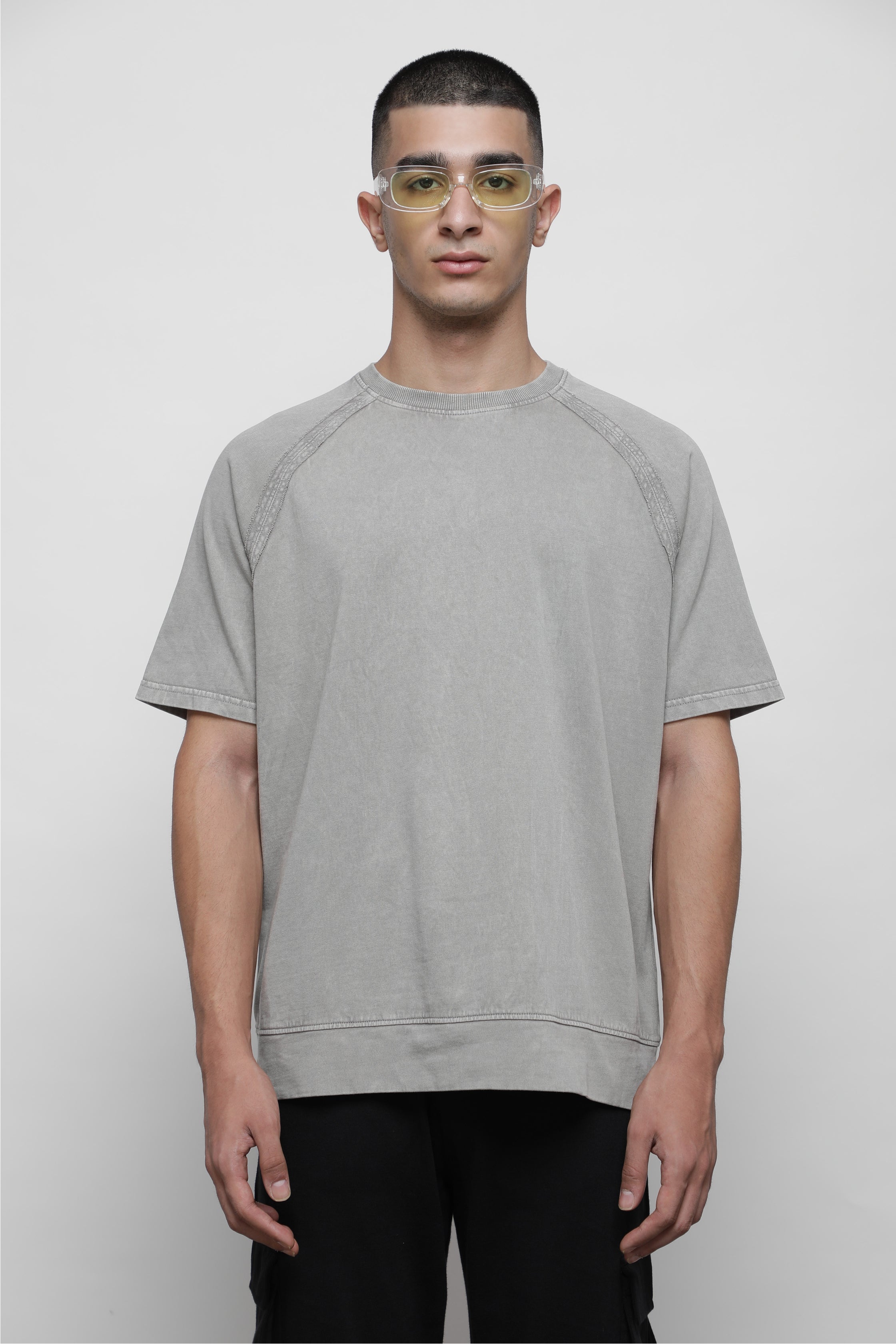 トップス Our Legacy MIX RAGLAN 3/4 SLEEVE Our Legacy - Mix Raglan Tee 3/4 Stone Paper Scissor Patch