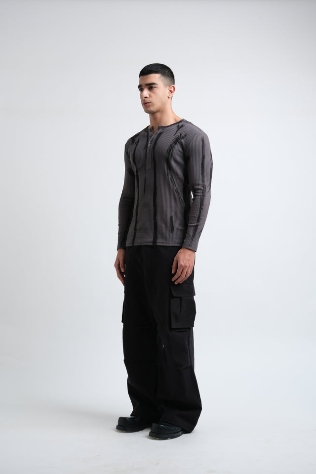 RX RIBBED HENLEY - DRIFT