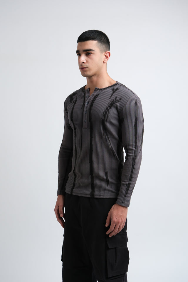RX RIBBED HENLEY - DRIFT
