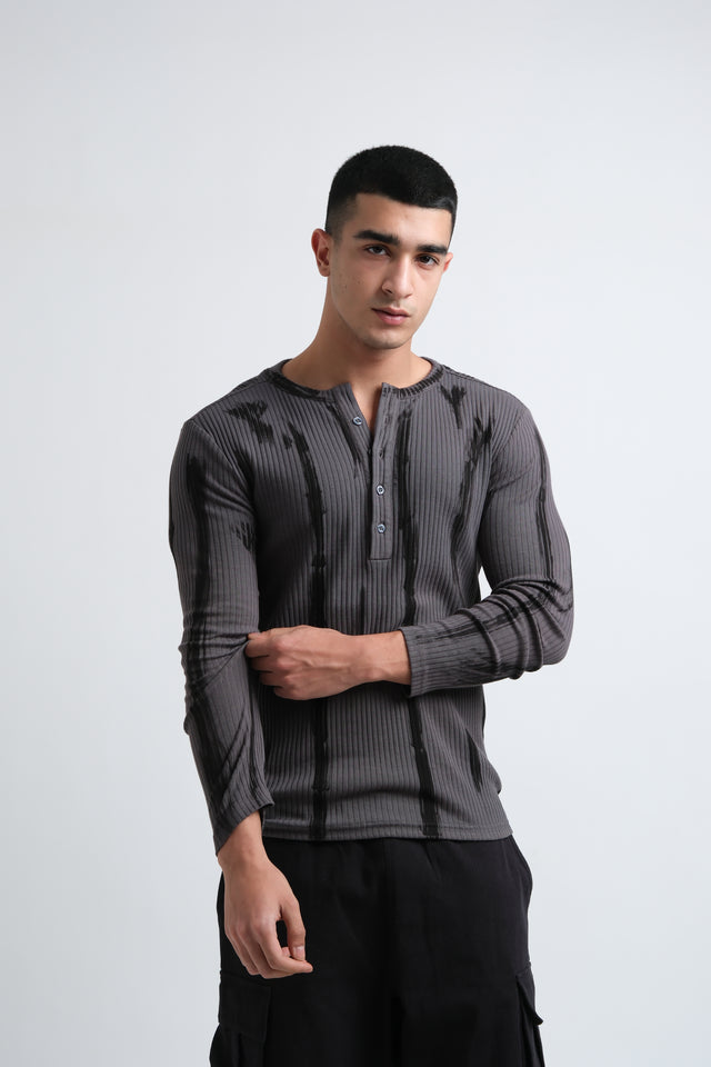 RX RIBBED HENLEY - DRIFT