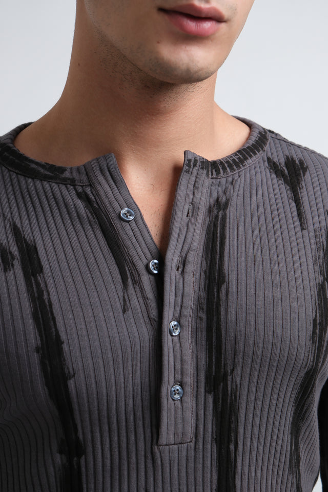 RX RIBBED HENLEY - DRIFT