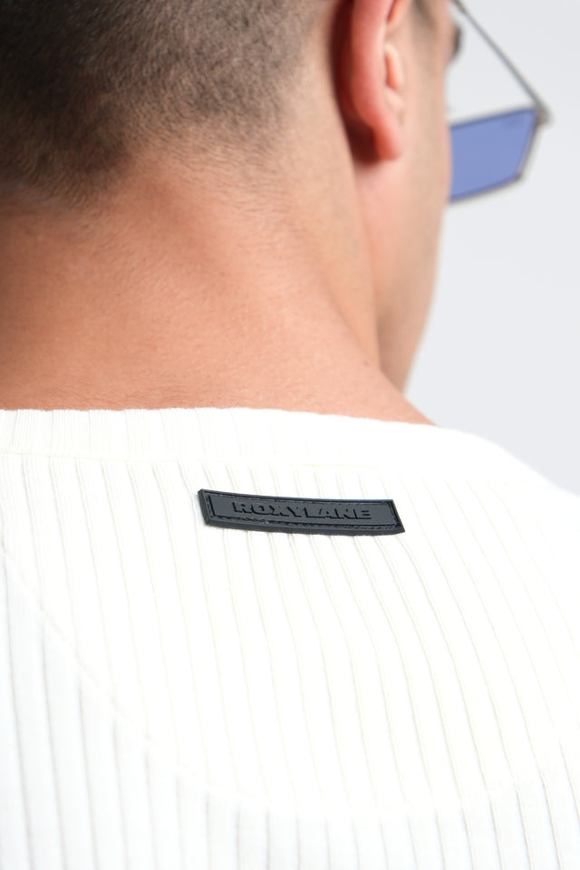 RX RIBBED HENLEY - BONE