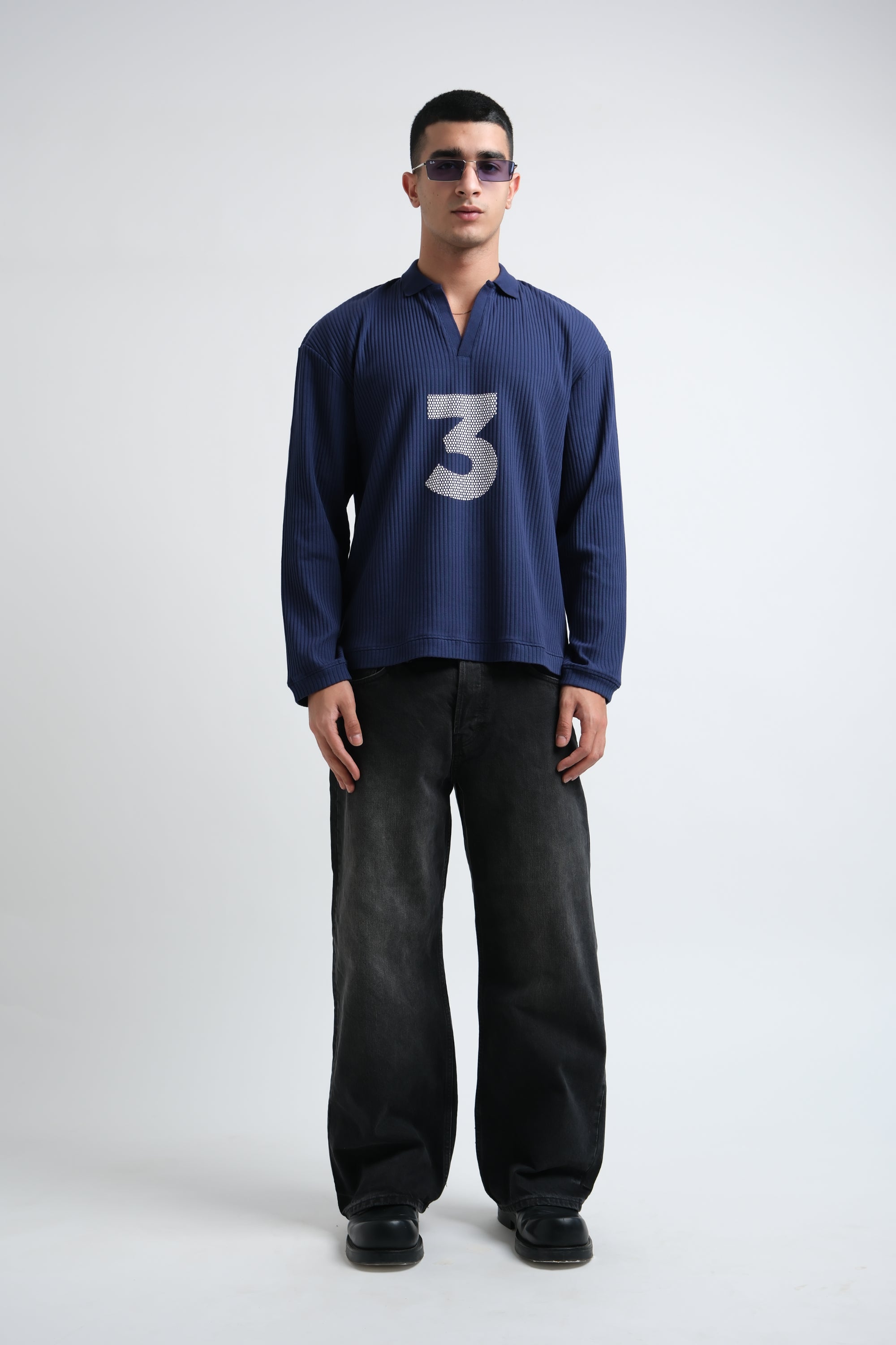 RX RIBBED POLO-NAVY – ROXYLANE