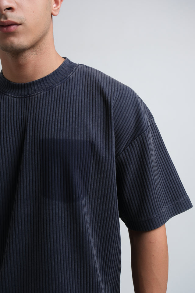 RX RIBBED T-SHIRT-DEEP BLUE