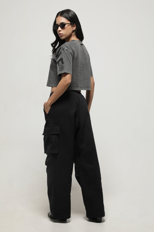 RX COAL BLACK CROP TOP