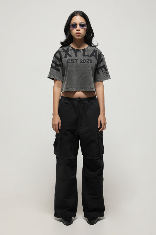 RX COAL BLACK CROP TOP