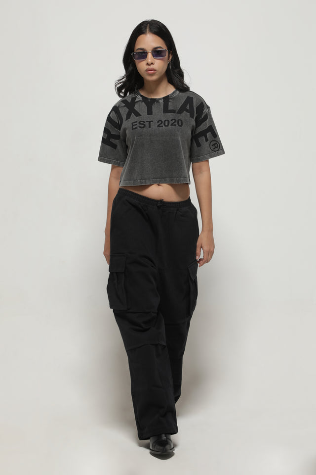 RX COAL BLACK CROP TOP