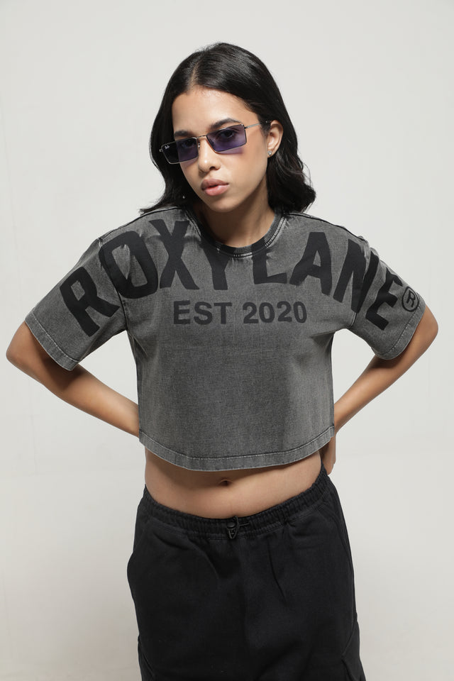 RX COAL BLACK CROP TOP