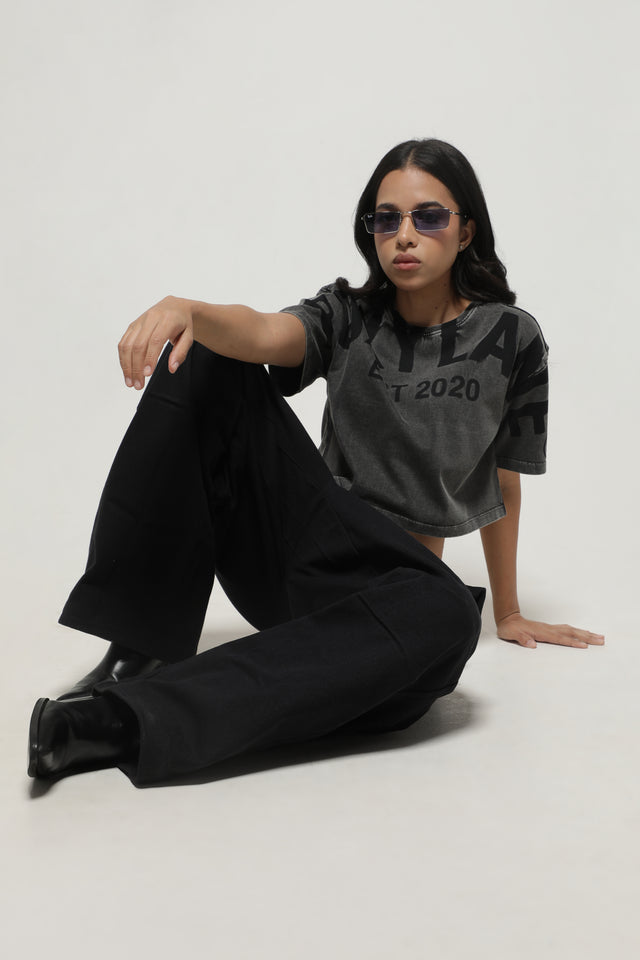 RX COAL BLACK CROP TOP