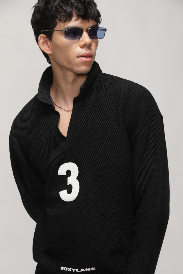 RX SOL KNIT POLO -BLACK
