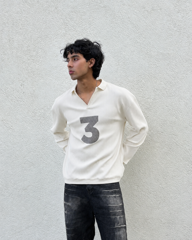 RX RIBBED POLO - BONE