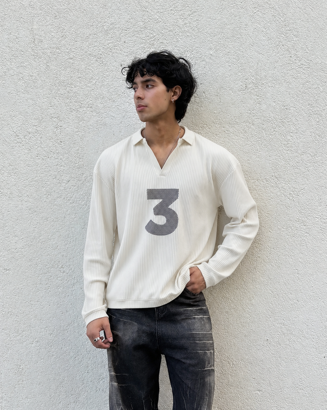 RX RIBBED POLO - BONE
